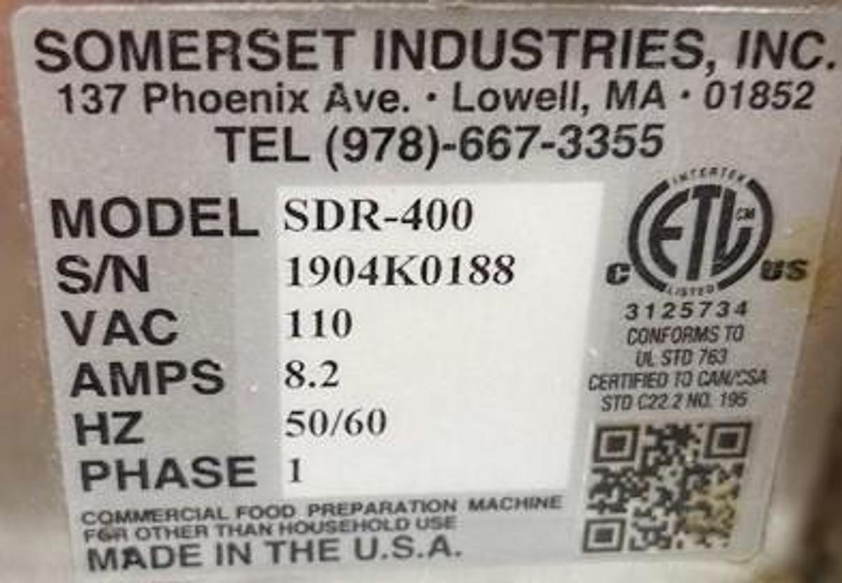 Refurbished Somerset - Dough Rounder - SDR-400-115V