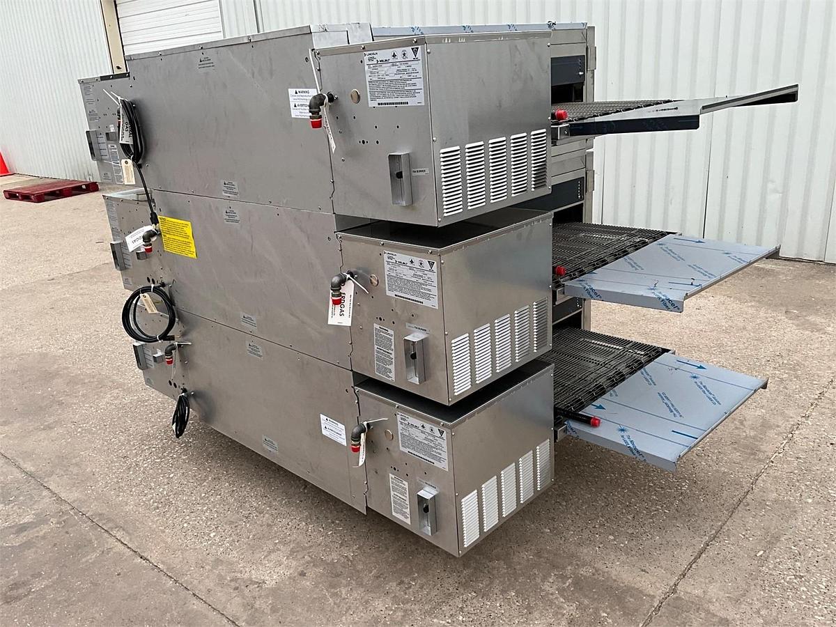 Used 3 Stack Lincoln Impinger gas 1600 pizza ovens - brand new - open to offers