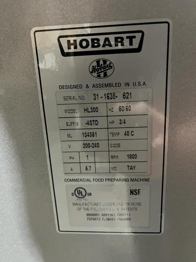 Used Hobart HL300 30 Qt. Planetary Mixer