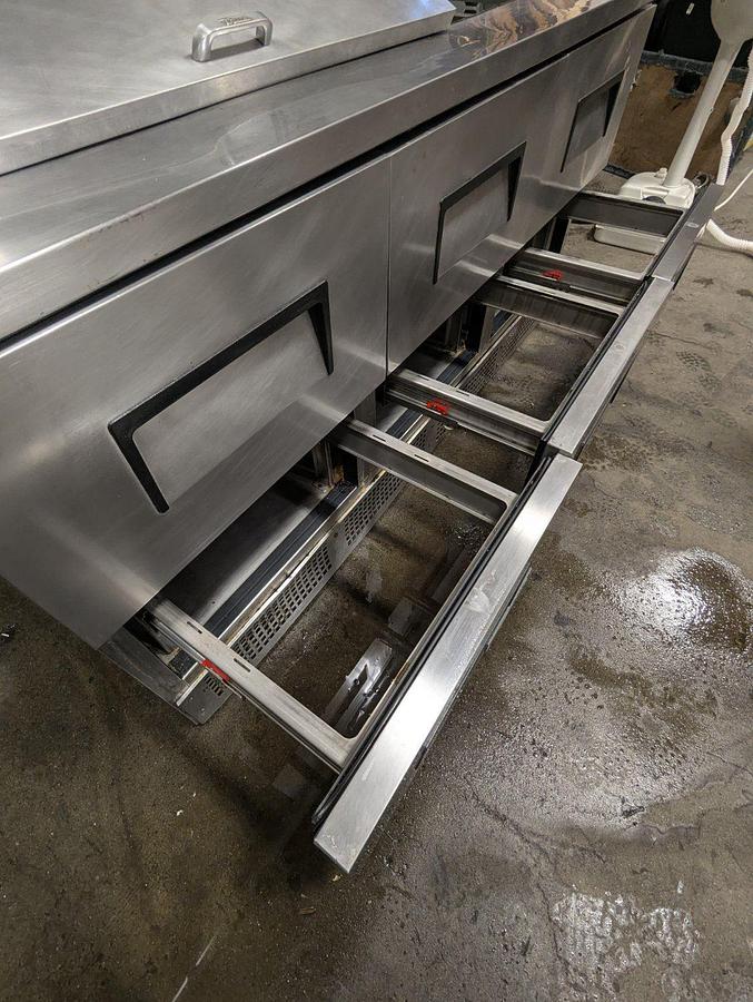 Used True TFP-72-30M-D-6 72" Six Drawer Refrigerated Salad/Sandwich Prep Table