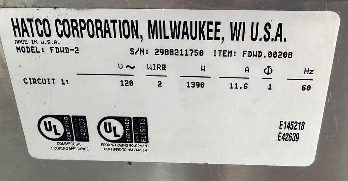 Used Hatco flav-r-fresh warming cabinet