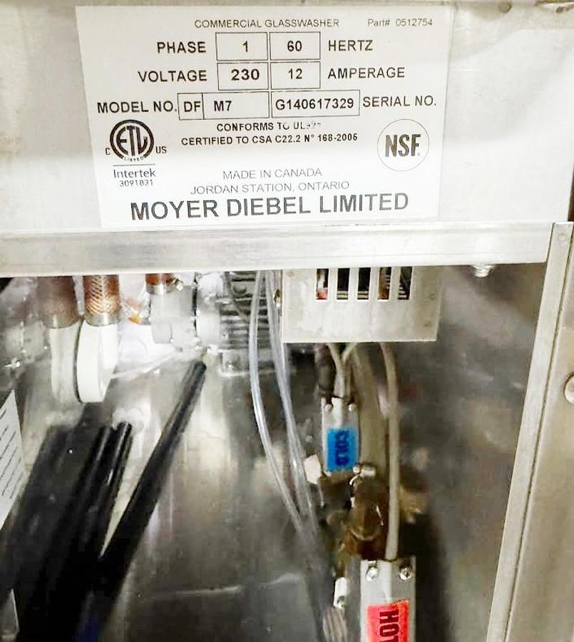 Used Moyer Diebel Rotary Glass Washer Model M7