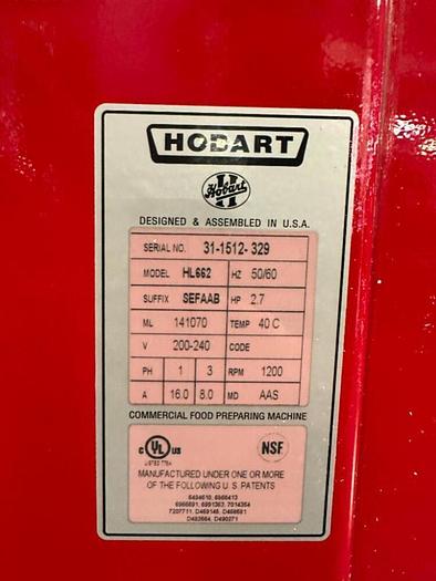 Refurbished HOBART 60 QT. FLOOR MIXER MODEL HL662