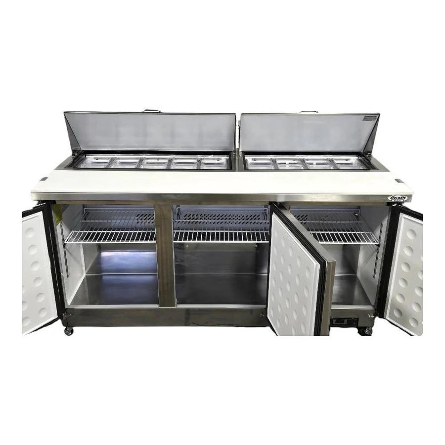 Used Arctic Air AST72RZ Refrigerated Mega Top Prep Table - 3 Door