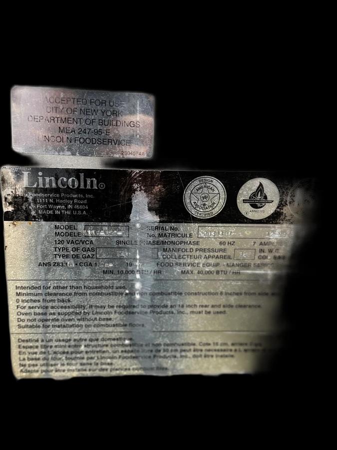 Used Lincoln Impinger- Model: 1116-023-A Double Stack- Conveyor Oven - Natural Gas