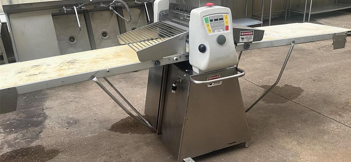 Used Rondo butterfly sheeter with flour duster
