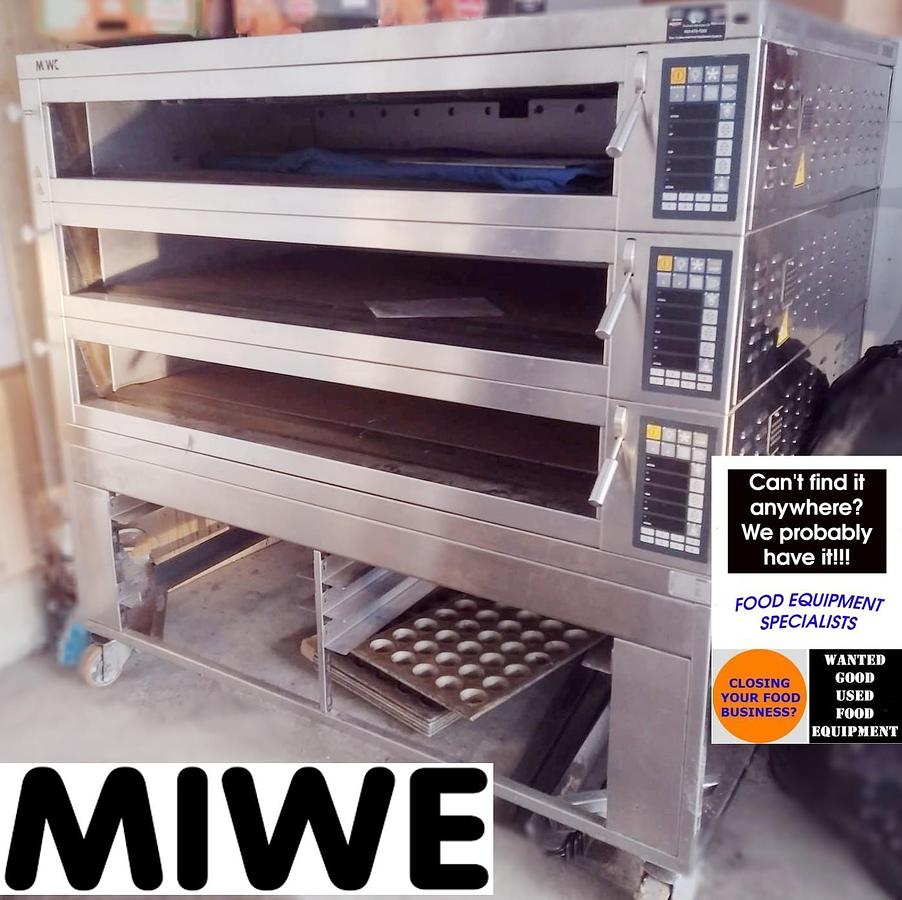 Used Miwe triple stack steam injected bread pizza oven