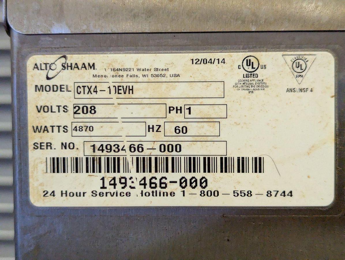Used Auto Shaam CTX4-10EVH 10 Pan Half Size Electric Combi Oven w/Ventless Hood -
