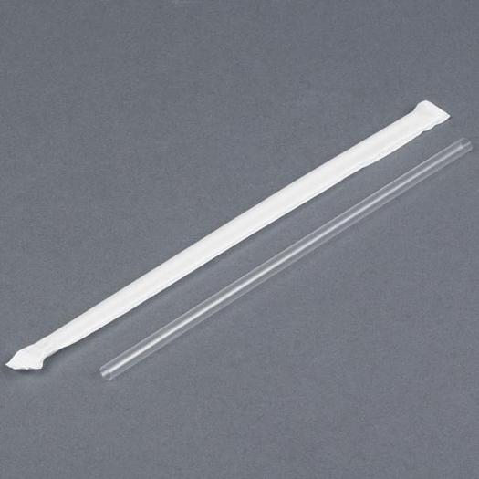 7 3/4" Wrapped Clear Jumbo Straw - 12,000 / Case