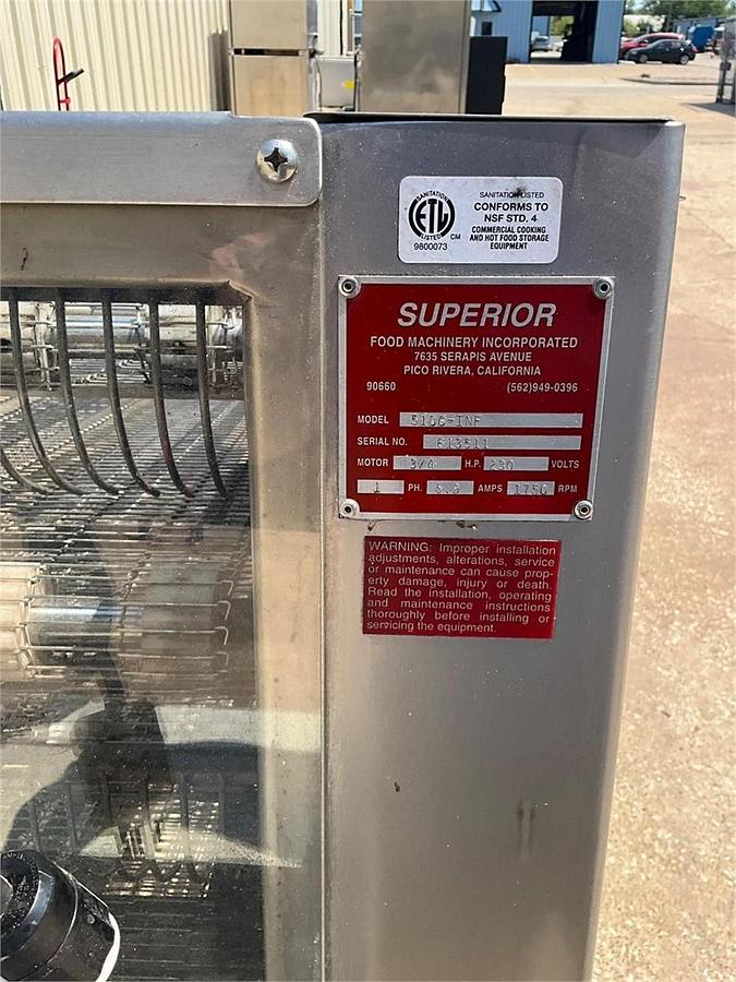 Used Superior gas corn and tortilla line with conveyors