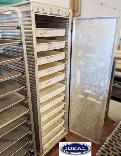 Used Rolling transport cart with plastic bins -