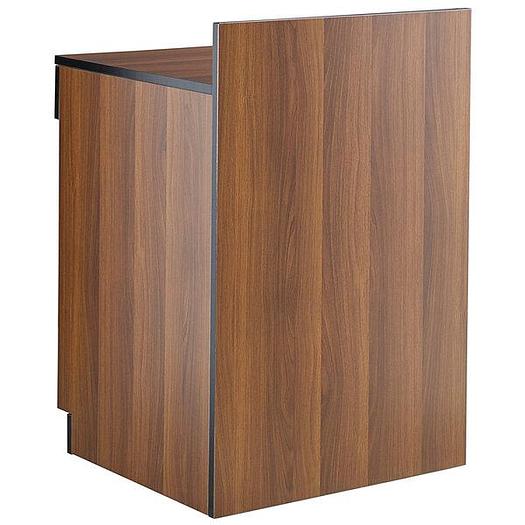 Used 24" Walnut Waitress Station with Drawer and 4 Adjustable Stainless Steel Rack Holders