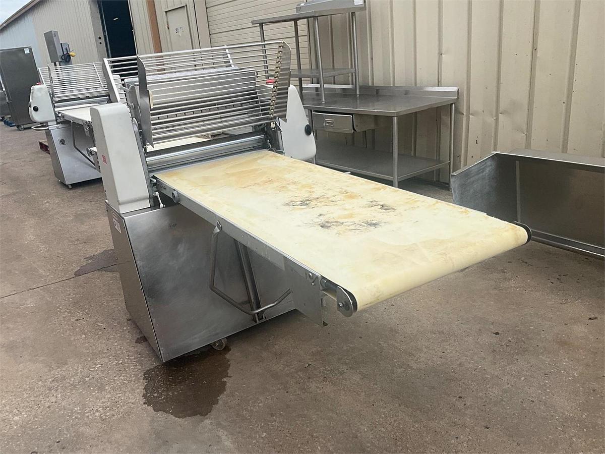Used Rondo butterfly sheeter with flour duster
