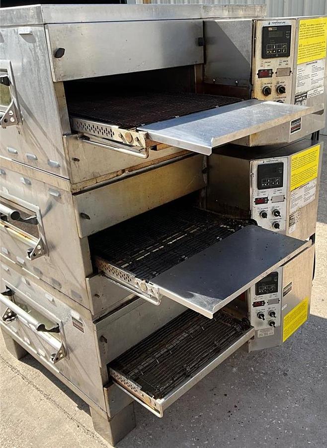 Refurbished Middleby Marshall gas triple stack conveyor ovens