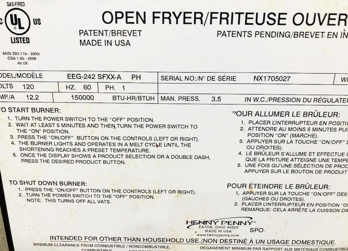 Used Henny Penny Evolution Fryers with Oil Recovery - Natural gas