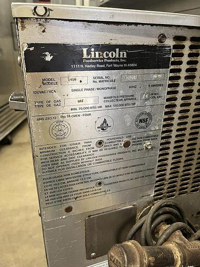 Used Linclon Impinger 1450 Gas Conveyor Pizza Oven