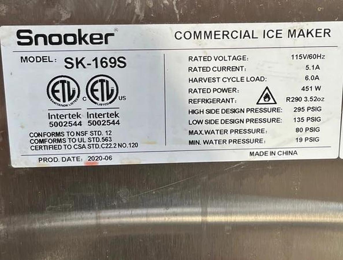 Used Snooker Ice Machine 160LBS/24HRS Capacity