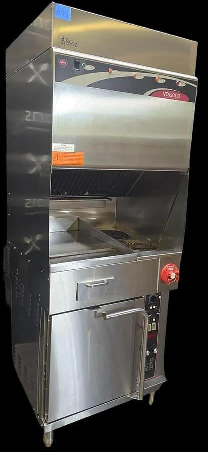 Used Wells Ventless cooking system -  2 burner with flat top grill and oven below