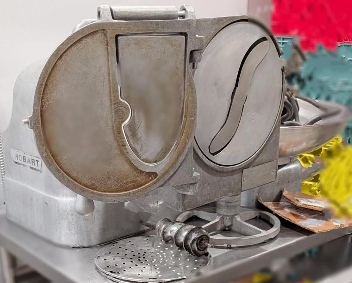 Used Hobart Buffalo Chopper with Attachments and Custom Table I