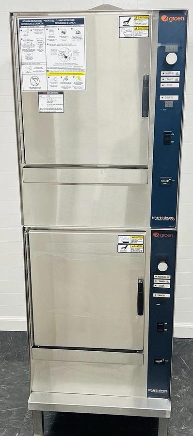 Used Groen SmartSteam 100 Double Natural Gas Boilerless Convection Steamer (2) SSB-5G