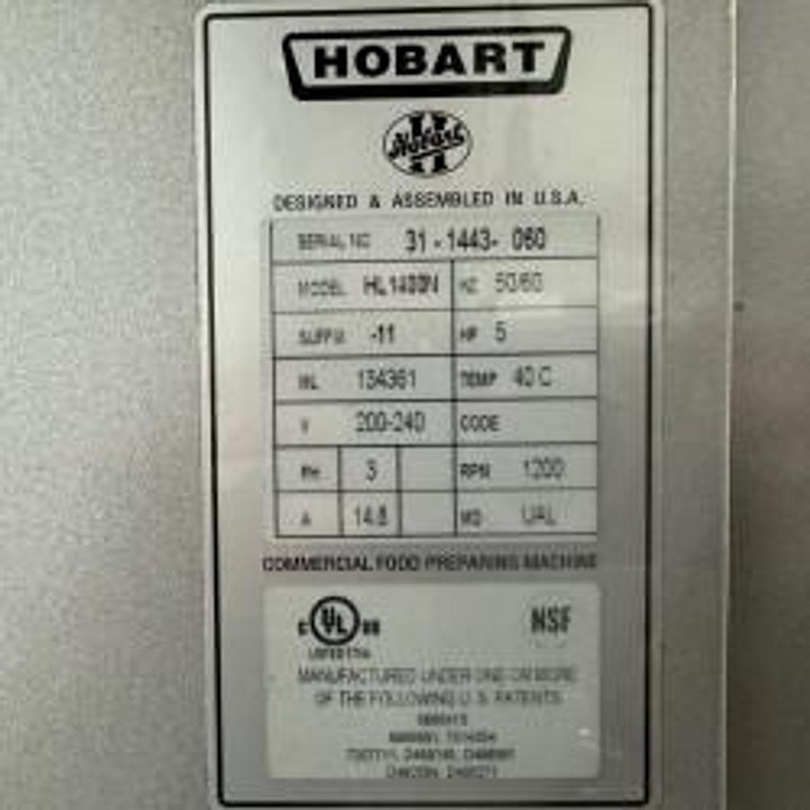 Used Hobart 140 Quart Mixer HL1400 With Bowl Guard and 80 Quart Step Down