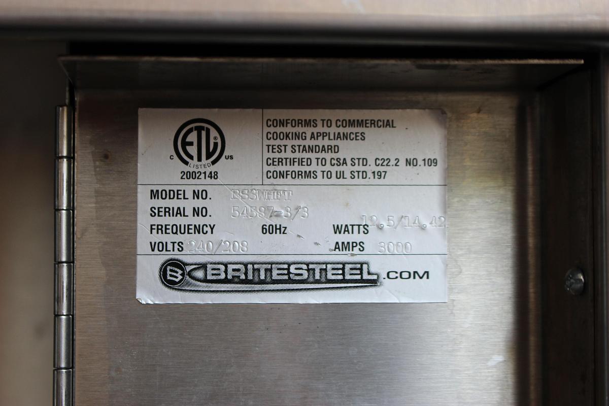 Used Britesteel Model: B53WHFT Stainless Steel 3 Pan Steam Table