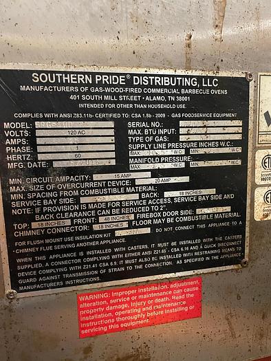 Refurbished Smoker | Southern Pride | Model # SRG-400 | Gas
