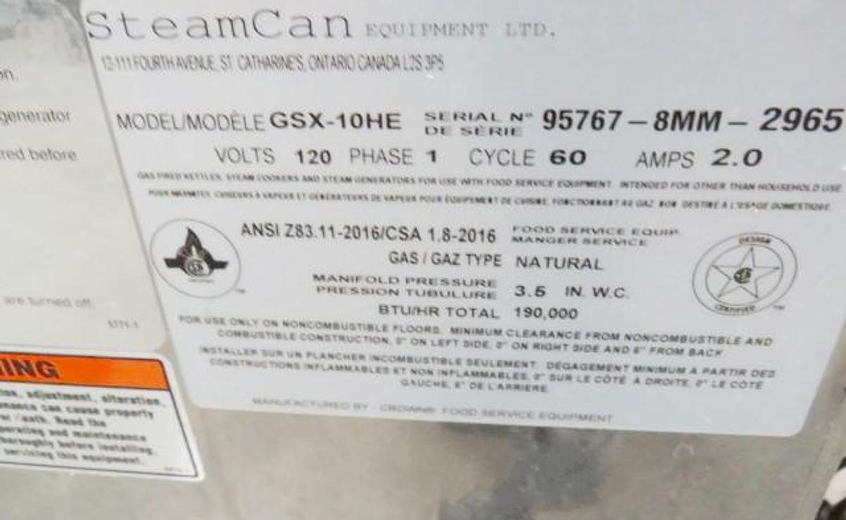 Used SteamCan Double 10 pan steamer - 20 pan in total