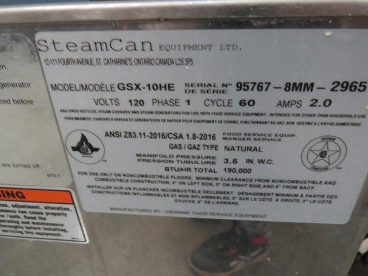 Used SteamCan Double Steamer - natural gas