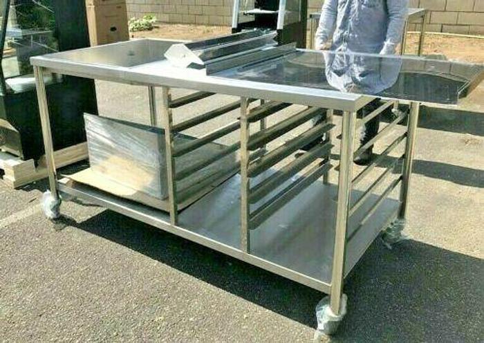 NEW 66" Donuts Table Working Station W/ Glazing Dipper Sugar Pan Bottom Basket