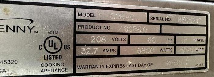 Refurbished HENNY PENNY SCR-6 COUNTER TOP ROTISSERIE OVEN ( ELECTRIC )