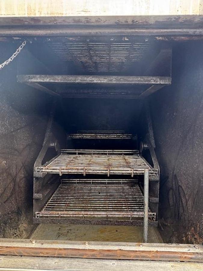 Used Ole Hickory Natural Gas Rotisserie Smoker On Casters.