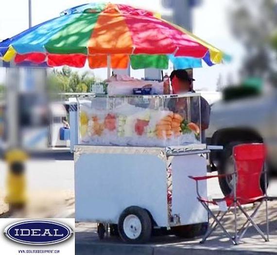 Stainless steel mobile cart - fruit - juice - coffee - etc