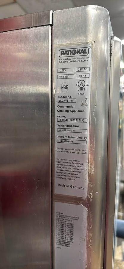 Used Rational Elctric Combi Oven  -  OPTION IS  w/ Ventless Hood Add On