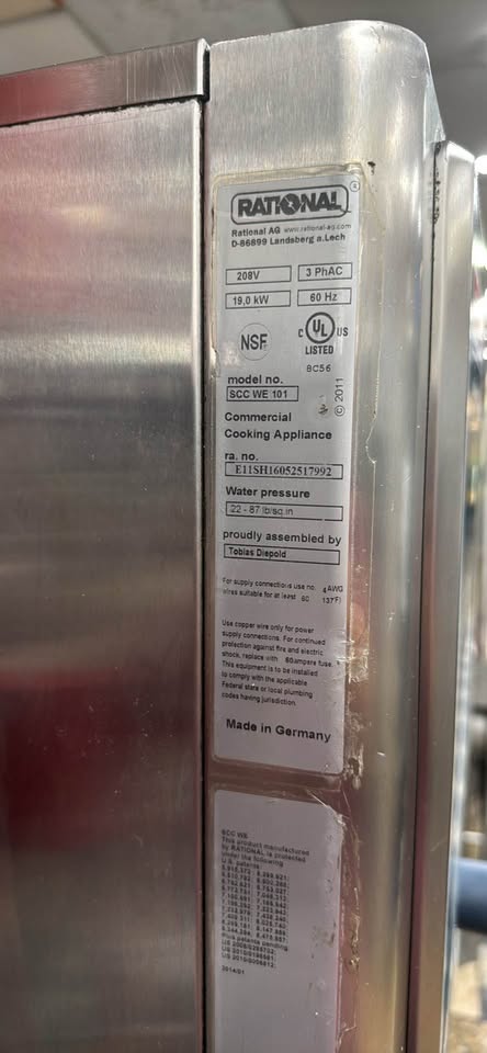 Used Rational Elctric Combi Oven - OPTION IS w/ Ventless Hood Add On