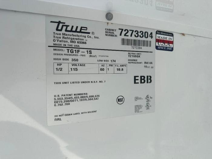 Refurbished TRUE SINGLE DOOR FREEZER. BRAND / MODEL: TRUE TG1F-S