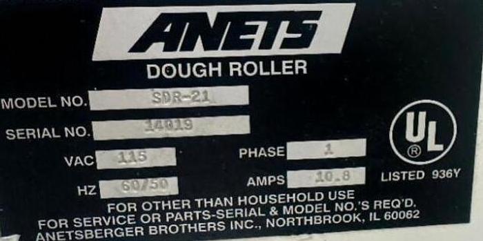 Refurbished ANETS SDR-21 DOUGH ROLLER. BRAND