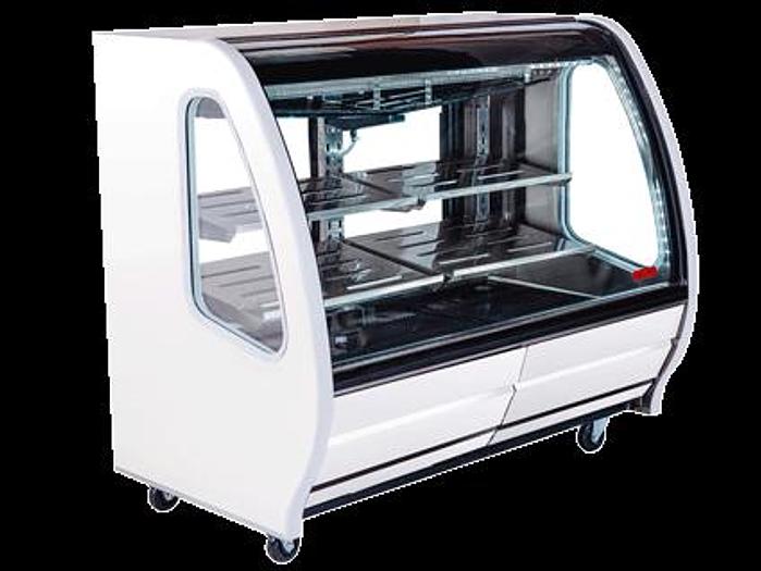 56.6 CURVED GLASS DELI PASTRY CASE -black, white or stainless finish