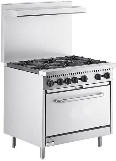 Natural Gas or Propane 6 Burner 36" Range with Standard Oven - 210,000 BTU