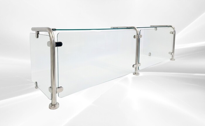Sneeze guards - glass with metal frame - 5 sizes to choose from
