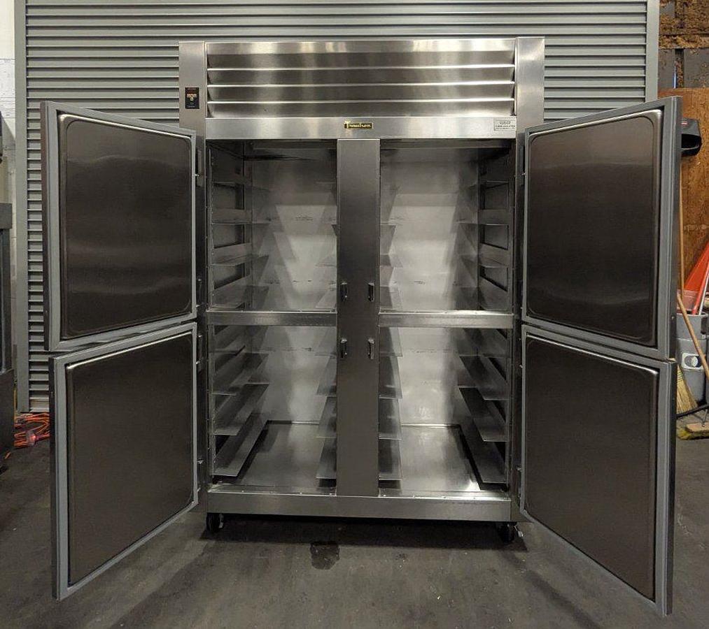 Used Traulsen AHT232WUT-HHS Spec-Line 58" 2-Section Stainless Cooler W/4 Doors - 2 available