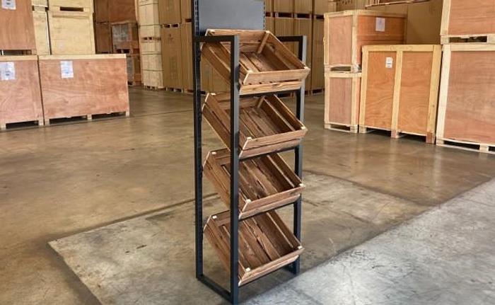 Supermarket convenience snack store display- wood look - SEE VIDEO