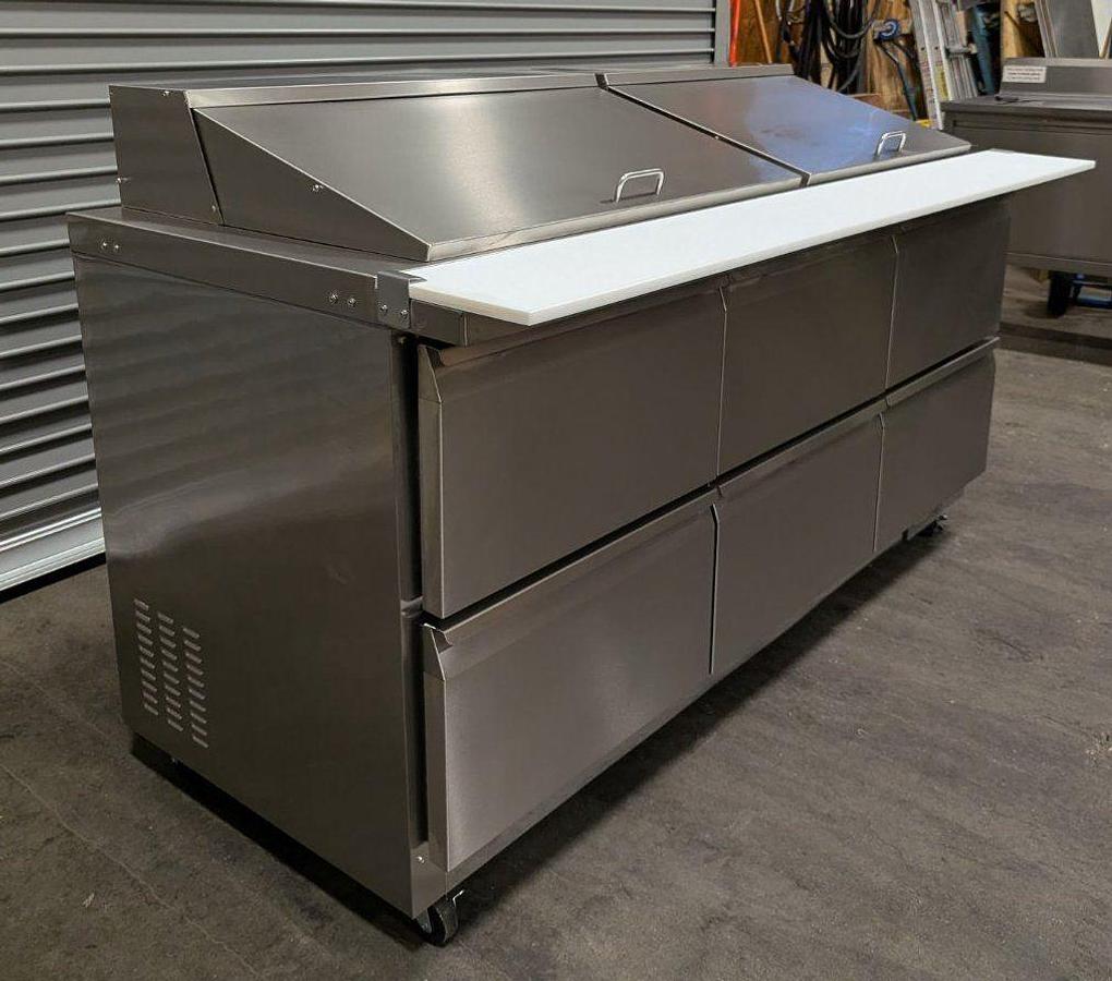 Used Brand new -  72" refrigerated Salad/Sandwich Prep Table W/6 Drawers