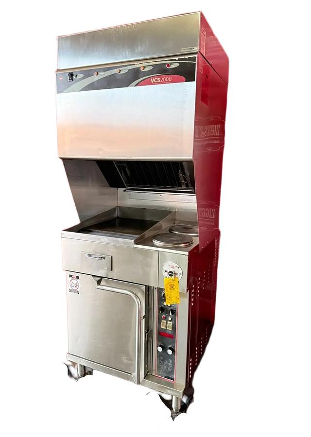 Used Wells ventless wvoc-2hfg 2 stove griddle and oven