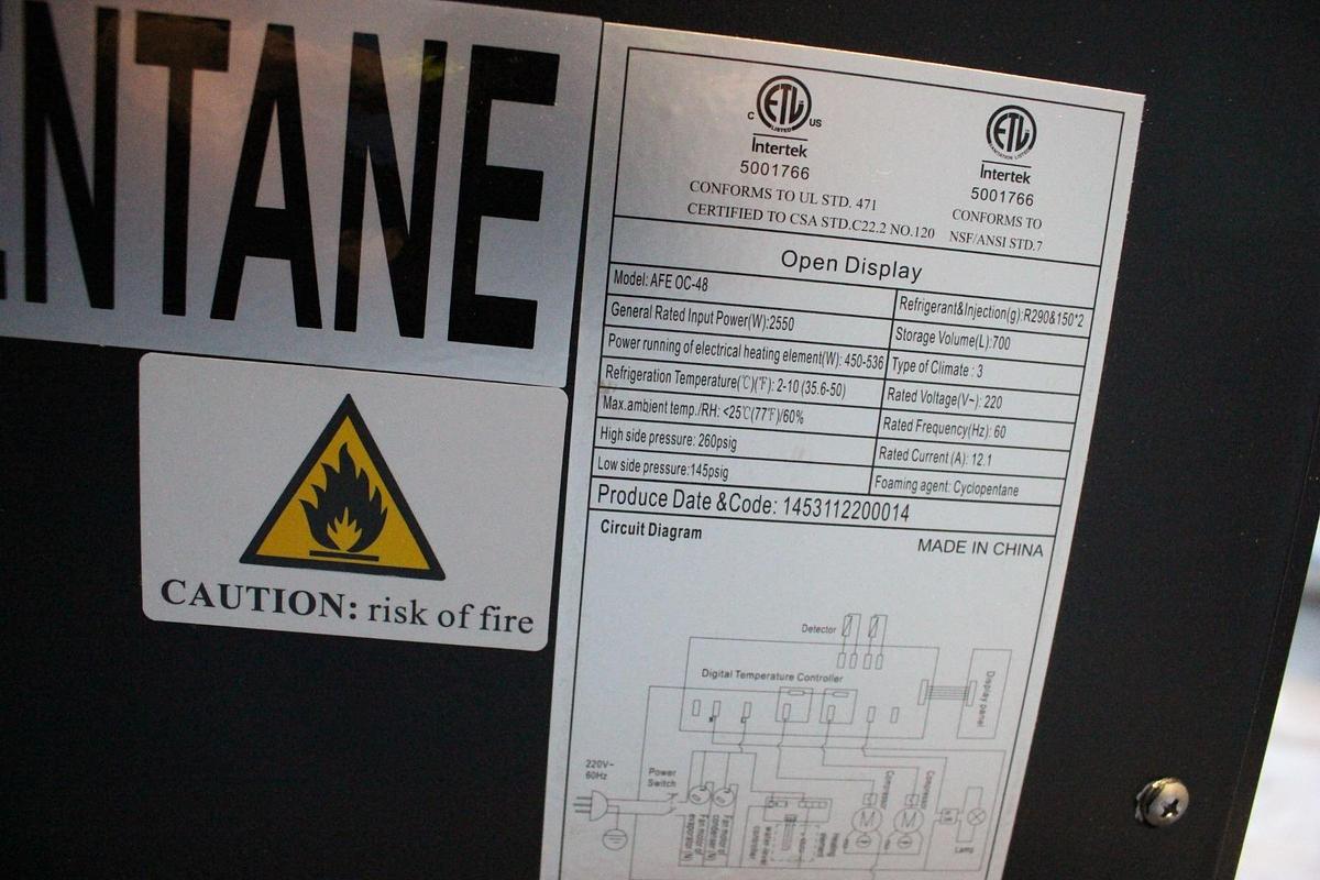 Used AFE OC 48" Commercial Display Refrigerator/Open Case Cooler - Scratch & Dent - BRAND NEW