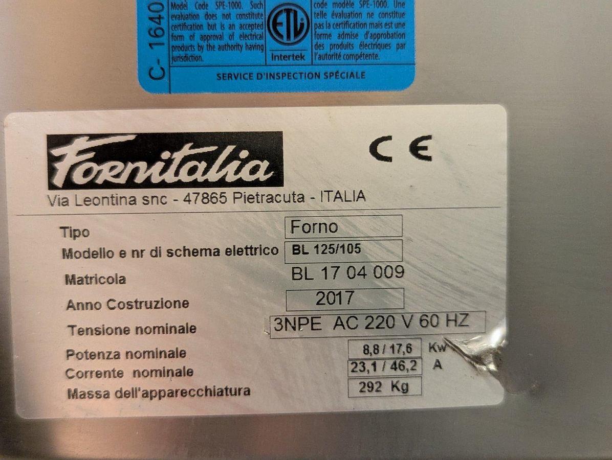Used  Fornitalia 2-Chamber Electric Pizza Oven w/Warm Cabinet