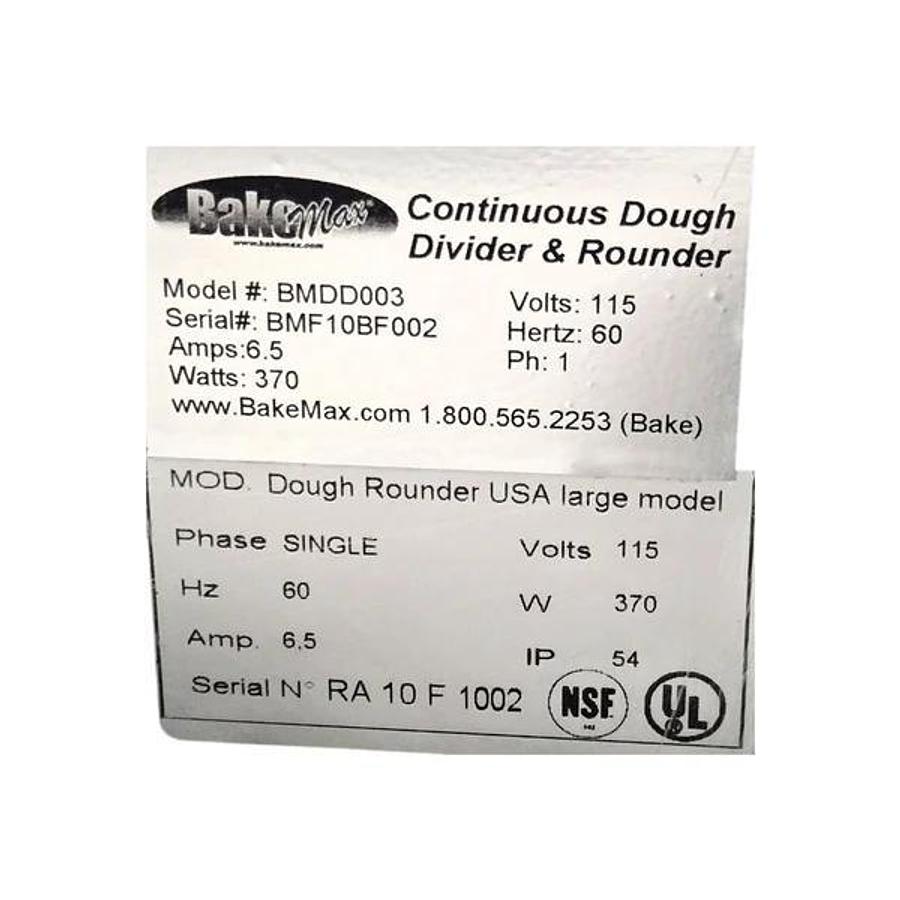 Used BakeMax BMDD003 / BMDD003.1 Dough Divider & Rounder