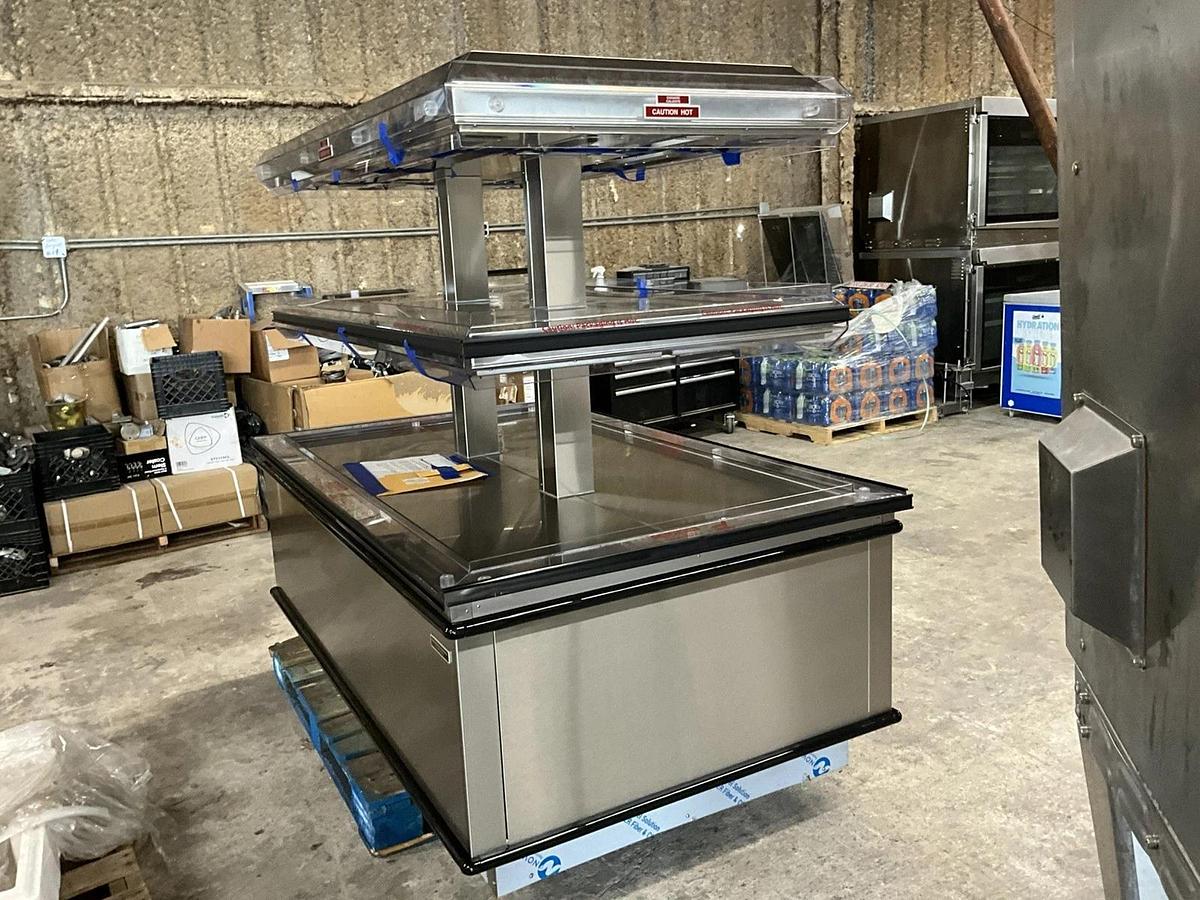 Used 024 Custom Deli island Hot Food Merchandiser Self-Service Heated Warmer DILW6H - BRAND NEW