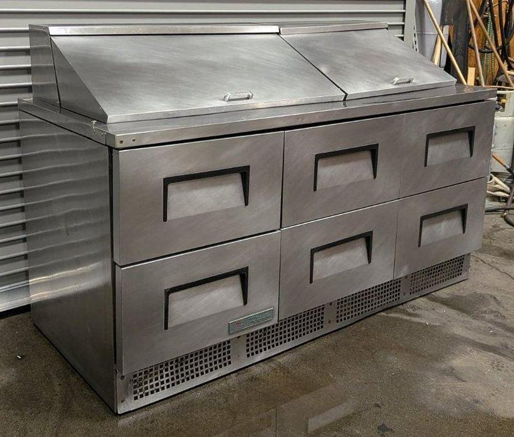 Used True TFP-72-30M-D-6 72" Six Drawer Refrigerated Salad/Sandwich Prep Table