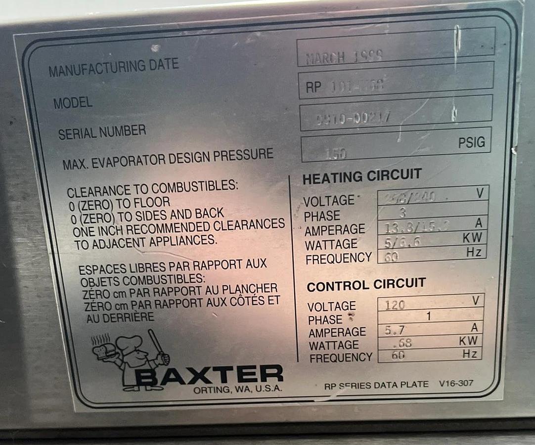 Used Baxter RP101 Commercial Retarder/Proofer Bakery Cabinet | 3-Phase | 208/240V